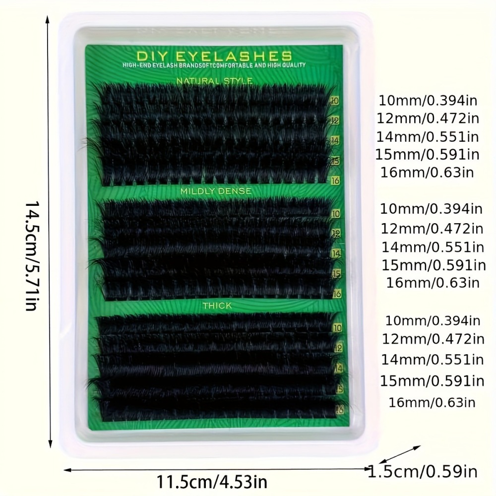 欧美跨境款浓密D翘度亚马逊60P80P100P混搭DIY朵毛蓬松款假睫毛