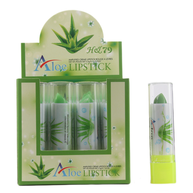 维c唇膏不沾杯芦荟变色淡粉口红保湿滋润跨境专供化妆品批发