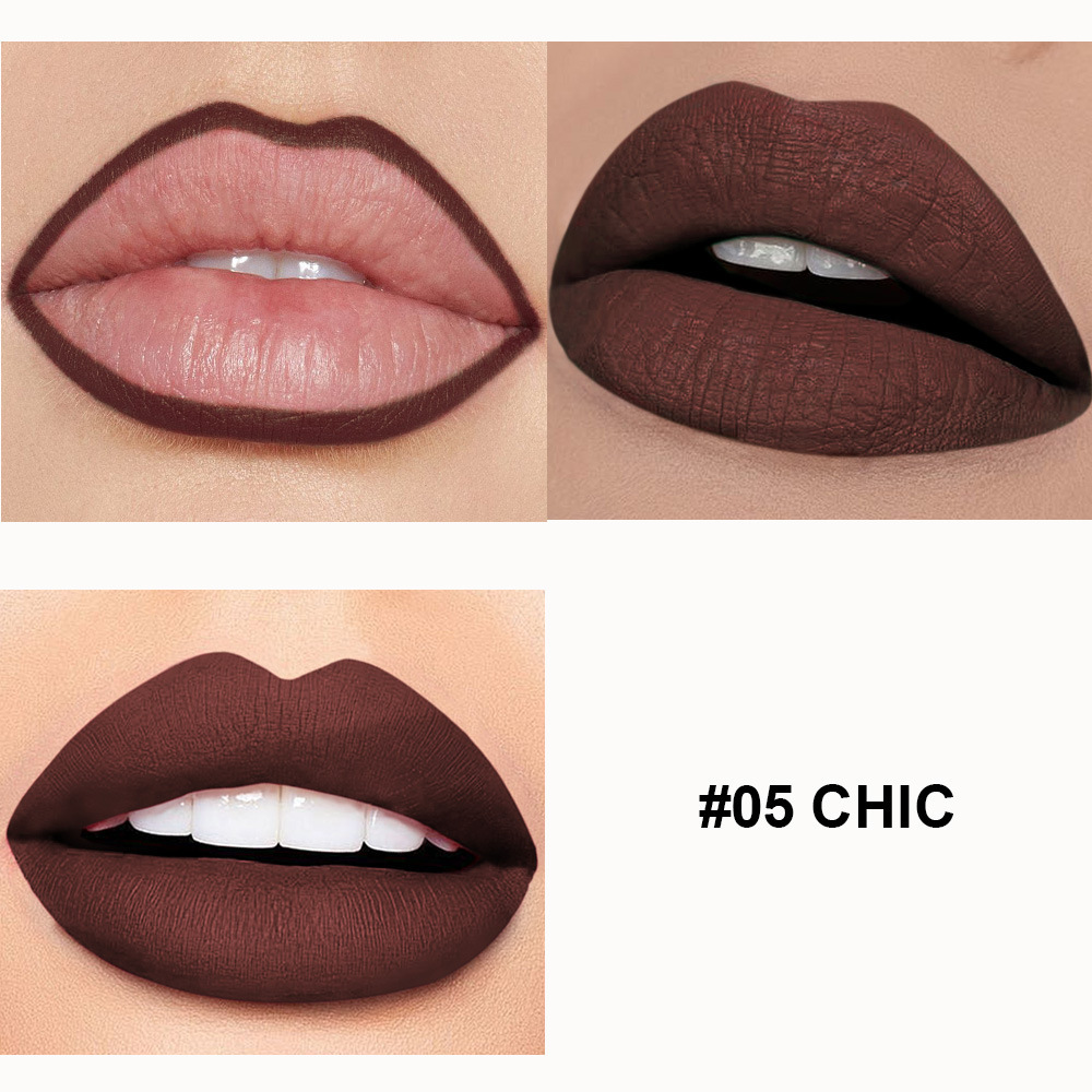 Custom matte lipstick, non-stick cup lip gloss, automatic rotating lip liner pen 3-in-1 lip set