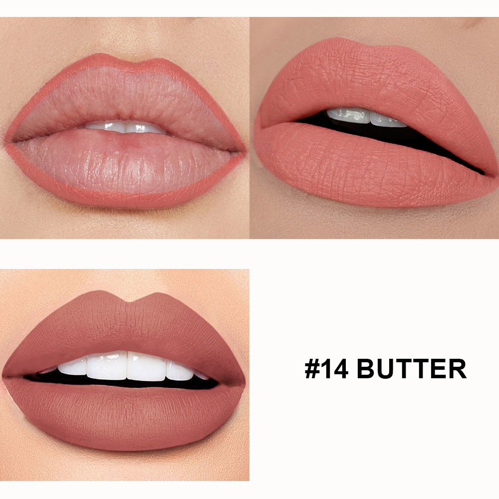 Custom matte lipstick, non-stick cup lip gloss, automatic rotating lip liner pen 3-in-1 lip set