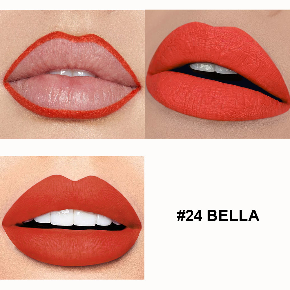Custom matte lipstick, non-stick cup lip gloss, automatic rotating lip liner pen 3-in-1 lip set