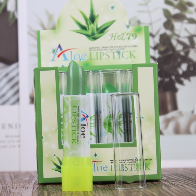 维c唇膏不沾杯芦荟变色淡粉口红保湿滋润跨境专供化妆品批发