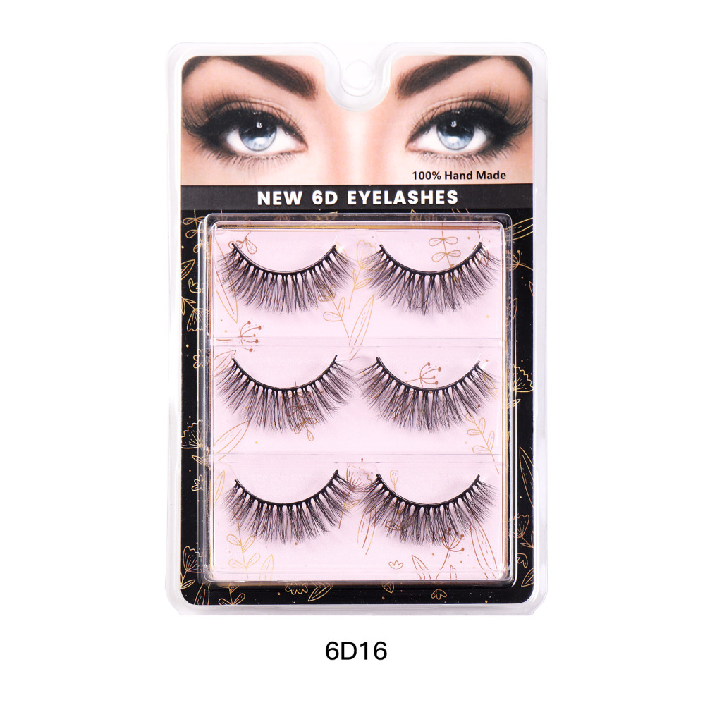 3 Pairs of Natural Synthetic Fiber Imitation Eyelashes for Extension