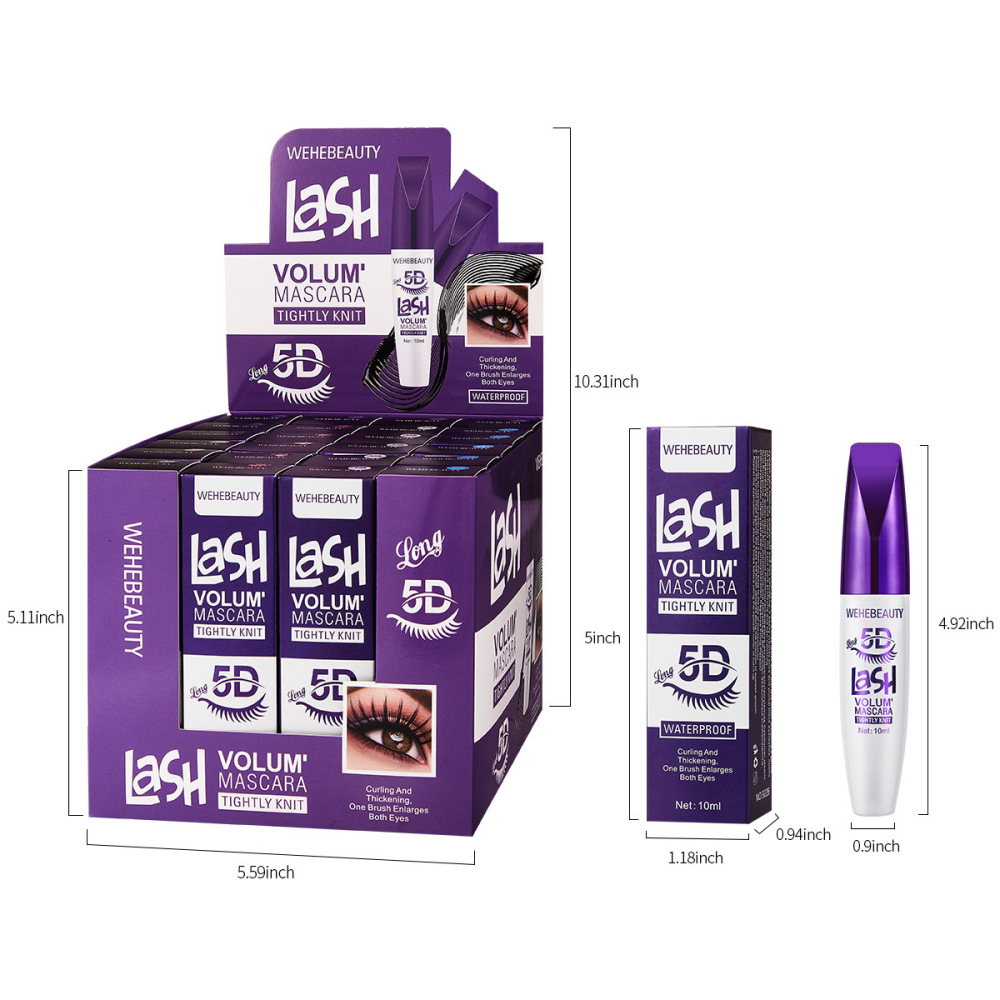 跨境彩色wehebeauty5D立体睫毛膏打底持久不晕染纤长持久卷翘定型