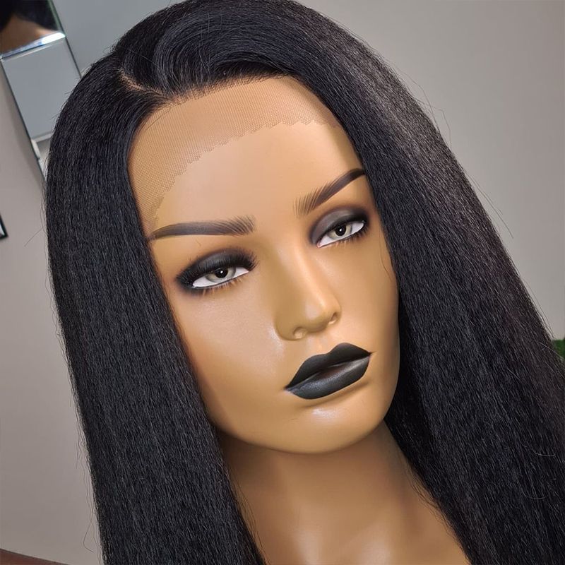外贸欧美假发女 非洲黑色中分长直发 跨境电商货源 前蕾丝wigs