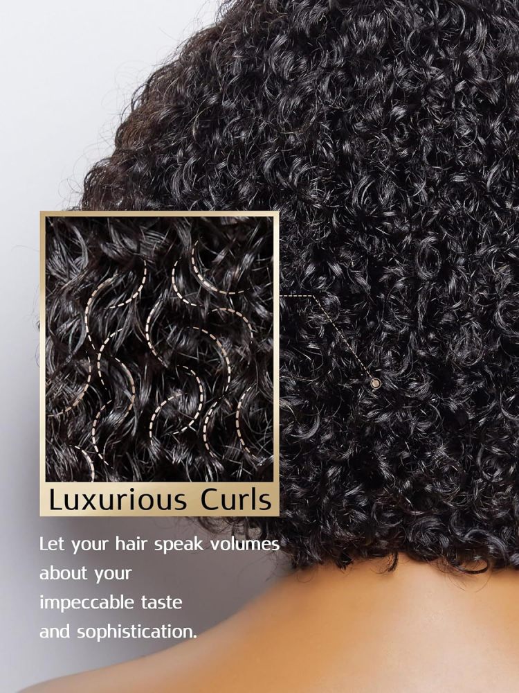 亚马逊新品 非洲女士前蕾丝化纤头套 自然色偏分短卷发 小卷发wig