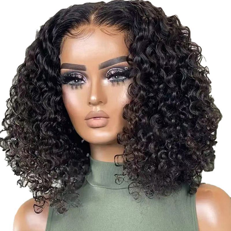 义乌外贸欧美款假发 欧美爆炸头非洲小卷假发 女士黑色短卷发wigs