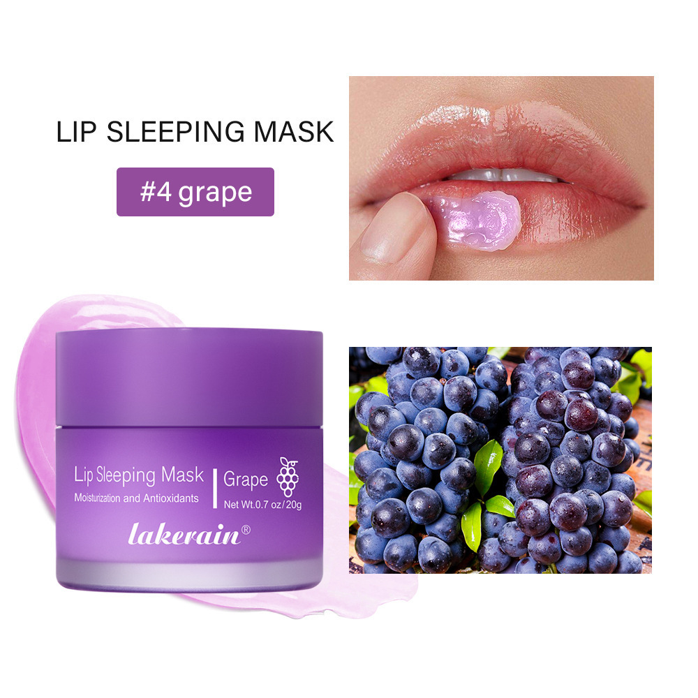 跨境彩妆lakerain水果味唇膜睡眠护唇膏滋润补水睡眠唇膜不易干裂