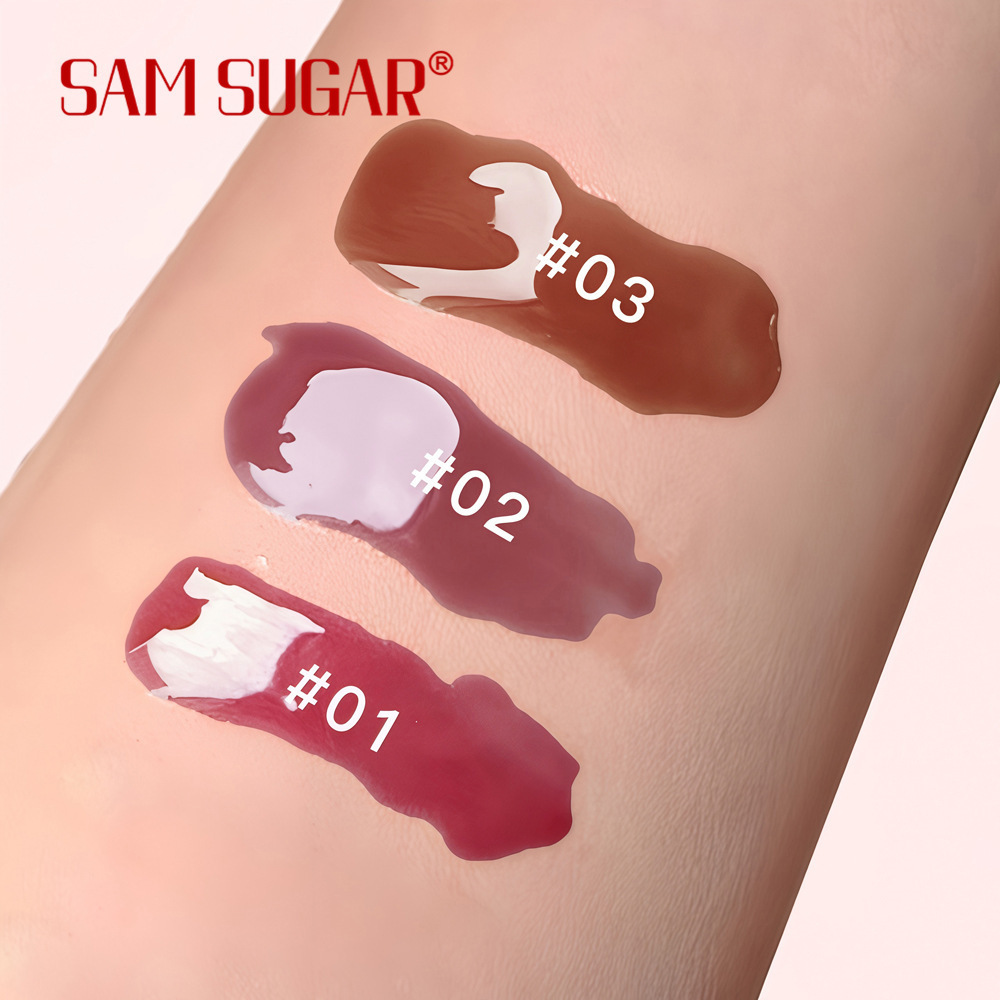 跨境彩妆SAM SUGAR 3D爱心唇油唇蜜滋润保湿淡化唇纹水润液体出口