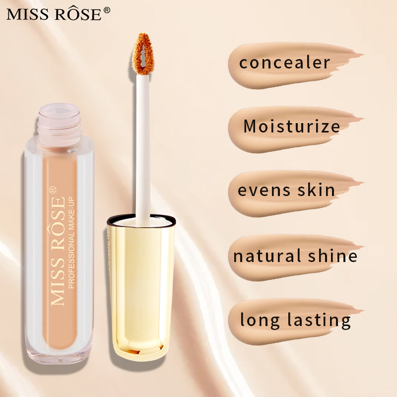 MISS ROSE滋润持久自然不脱妆圆管遮瑕液多色保湿自然哑光遮瑕膏