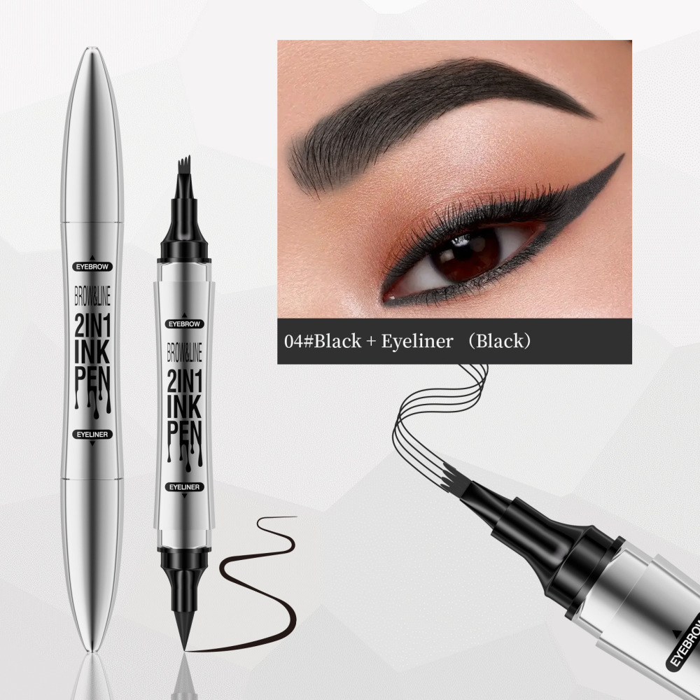 Hellokiss双头四叉液体眉笔+眼线笔 速干防水Eyebrow pencil 新品