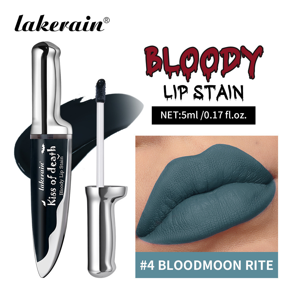 跨境lakerain万圣节唇彩彩妆kiss of death bloody lip stain唇釉