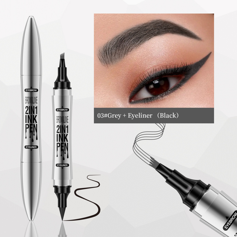 Hellokiss双头四叉液体眉笔+眼线笔 速干防水Eyebrow pencil 新品