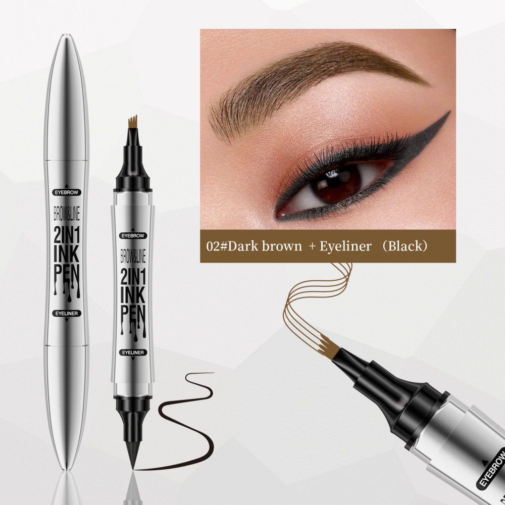 Hellokiss双头四叉液体眉笔+眼线笔 速干防水Eyebrow pencil 新品