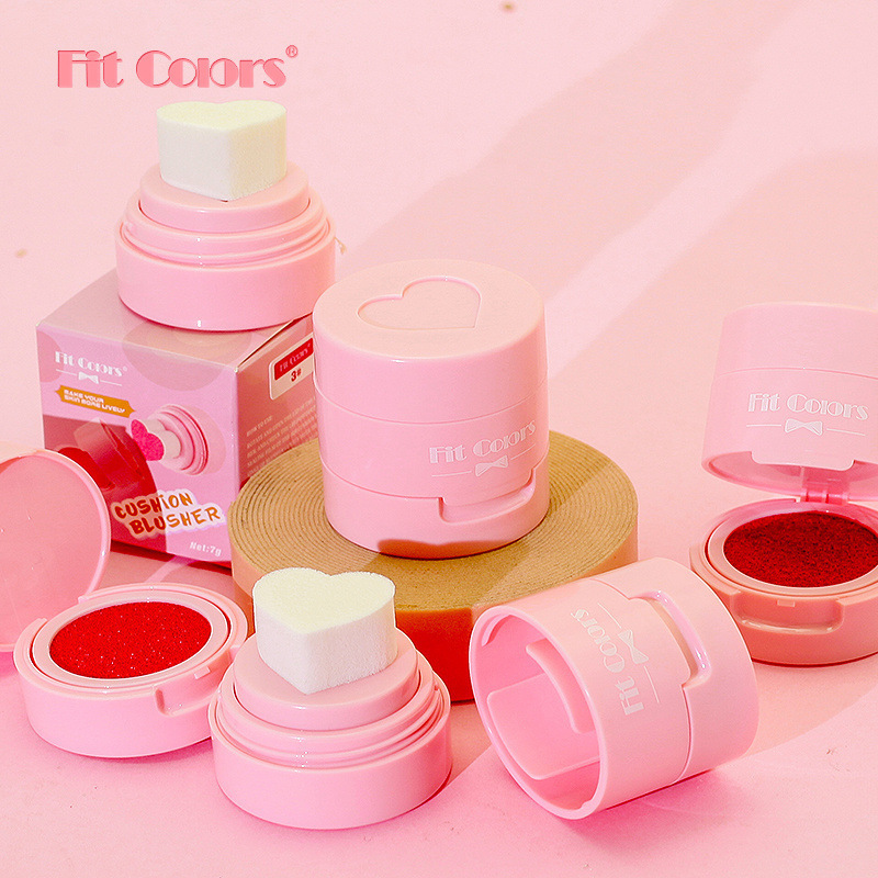 Fit Colors 6色爱心气垫印章腮红 丝绒水润胭脂眼影修容液体腮红