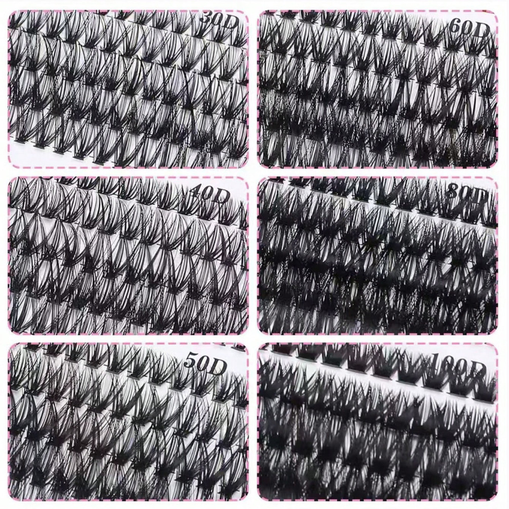 30D 100D混合睫毛延长簇8-16mm天然长浓密阶段假睫毛簇