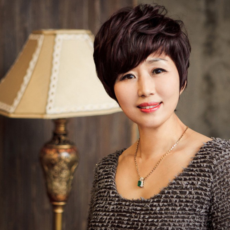 现货新款中老年假发短发卷蓬松短卷发女士发型妈妈老人整顶假发套