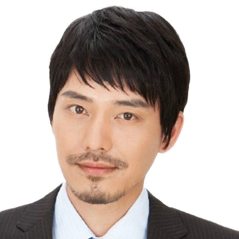 男士假发欧美外贸时尚帅气短直发蓬松纹理男短发化纤wigs海外代发