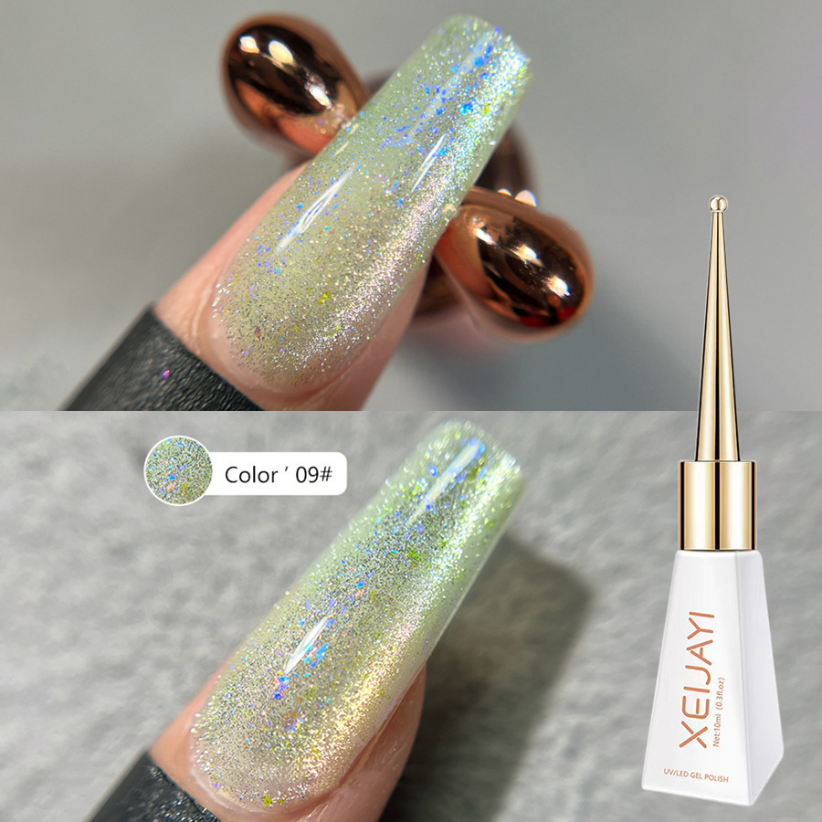 Summer Ice Shard Cat Eye Gel Polish