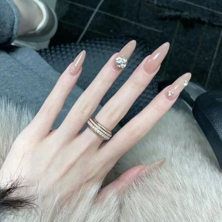30片组合裸条穿戴式指甲片美甲穿戴甲猫眼水钻假指甲可拆卸甲批发