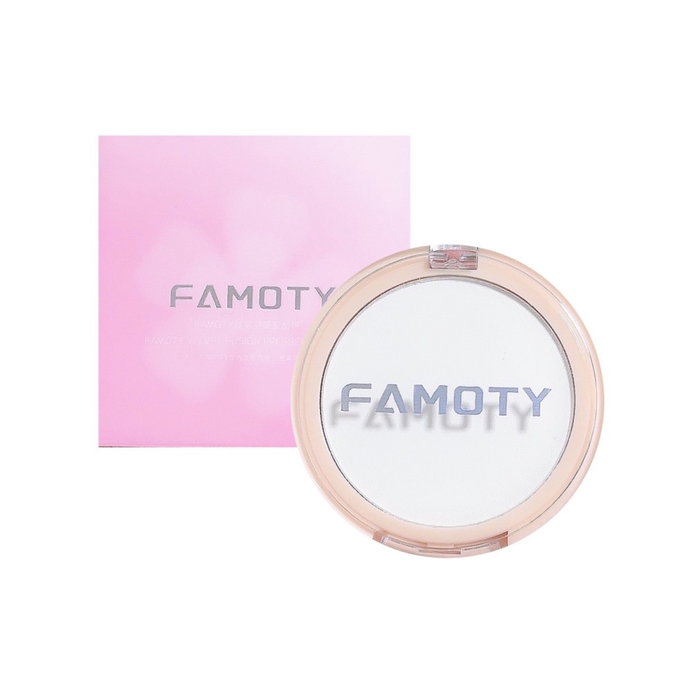 彩妆FAMOTY粉饼绒雾羽感蜜妆定妆遮瑕磨皮不易脱妆卡粉自然清透