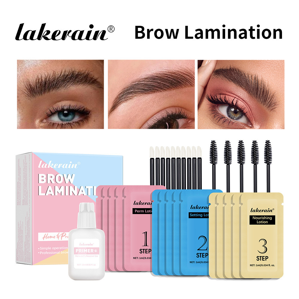跨境彩妆lakerain眉毛烫袋子装烫眉毛套装定型眉毛烫剂野生眉外贸