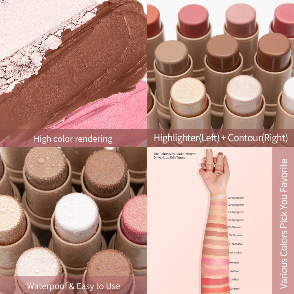 Hellokiss高光修容棒 立体脸部修饰轮廓腮红多功能化妆棒Bronzer