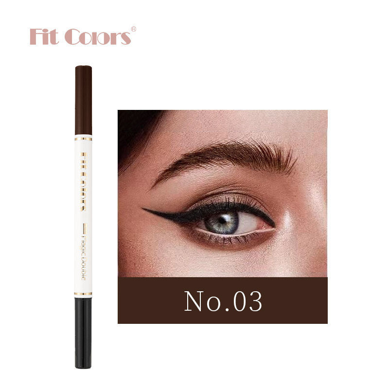 彩妆跨境Fit Colors双头水眉笔 欧美持妆不易晕染砍刀眉笔眼线