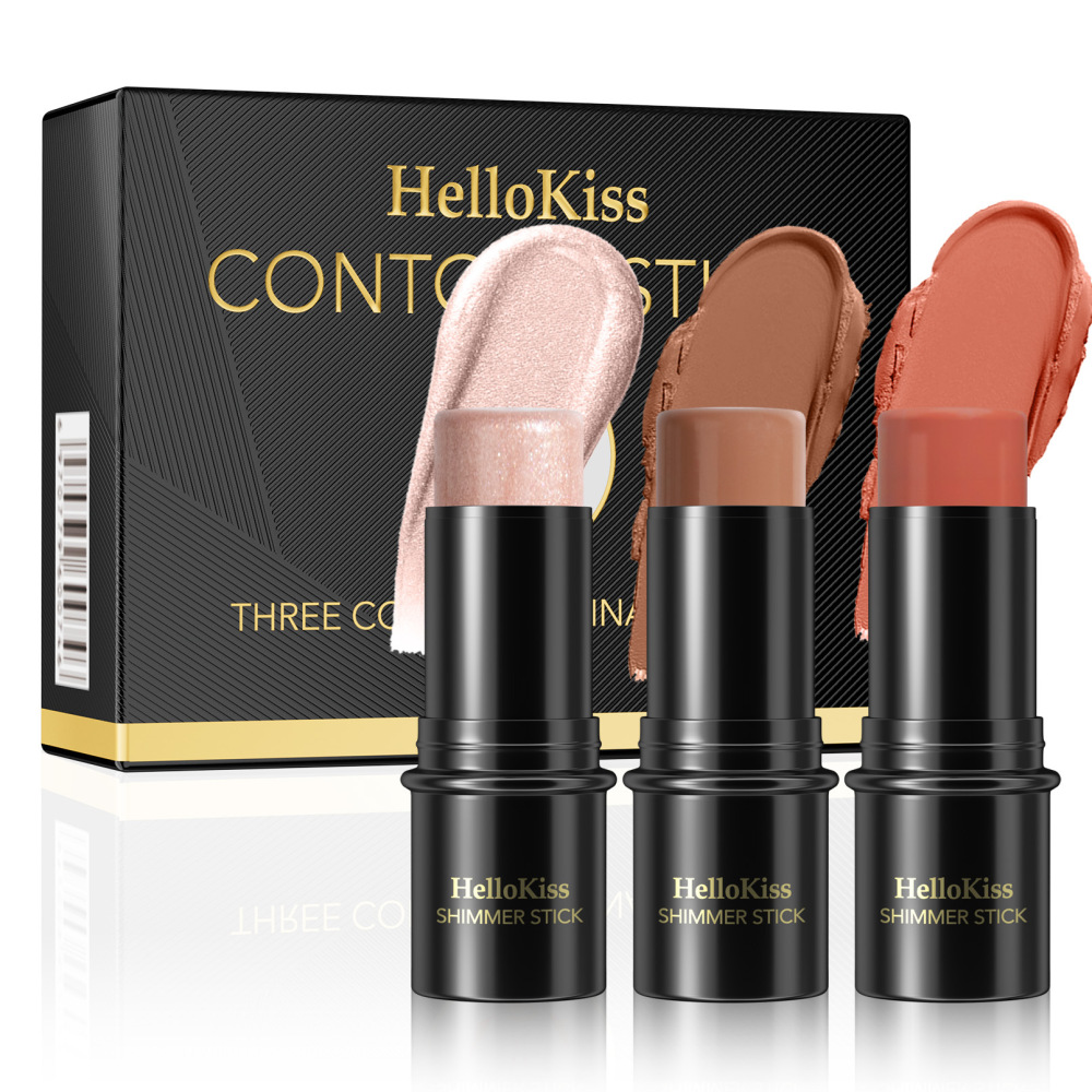 Hellokiss修容棒3支套装版 立体修饰高光阴影腮红笔多功能化妆棒