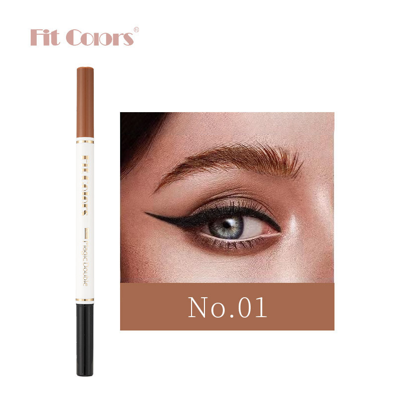 彩妆跨境Fit Colors双头水眉笔 欧美持妆不易晕染砍刀眉笔眼线