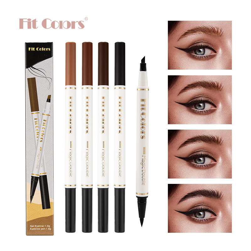 彩妆跨境Fit Colors双头水眉笔 欧美持妆不易晕染砍刀眉笔眼线