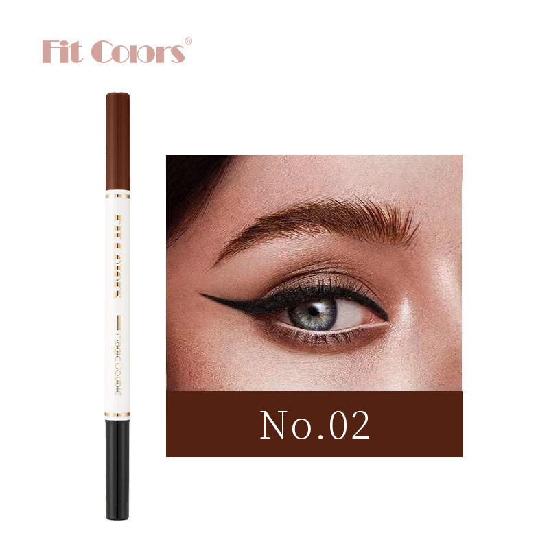 彩妆跨境Fit Colors双头水眉笔 欧美持妆不易晕染砍刀眉笔眼线
