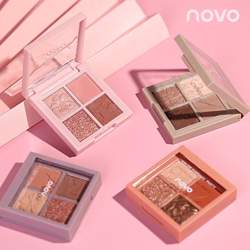 彩妆NOVO5330樱之物语四色眼影直播网红多色珠光大地色眼影盘批发