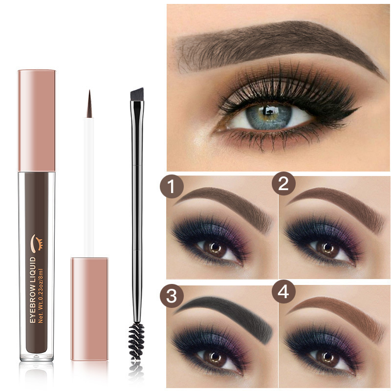 跨境外贸彩妆vibely四色眉液染眉膏Eyebrow立体液体修眉画眉膏