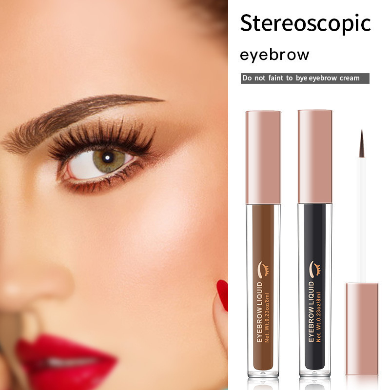 跨境外贸彩妆vibely四色眉液染眉膏Eyebrow立体液体修眉画眉膏