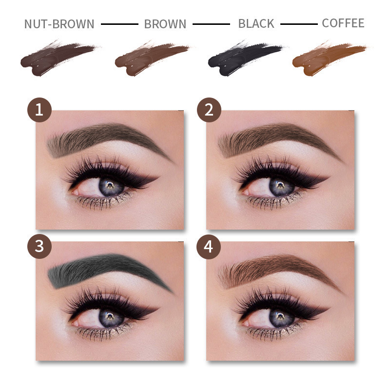 跨境外贸彩妆vibely四色眉液染眉膏Eyebrow立体液体修眉画眉膏