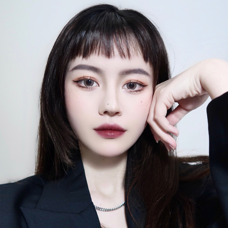 网红刘海片狗啃假刘海发片逼真自然二次元眉上刘海隐形透气假刘海