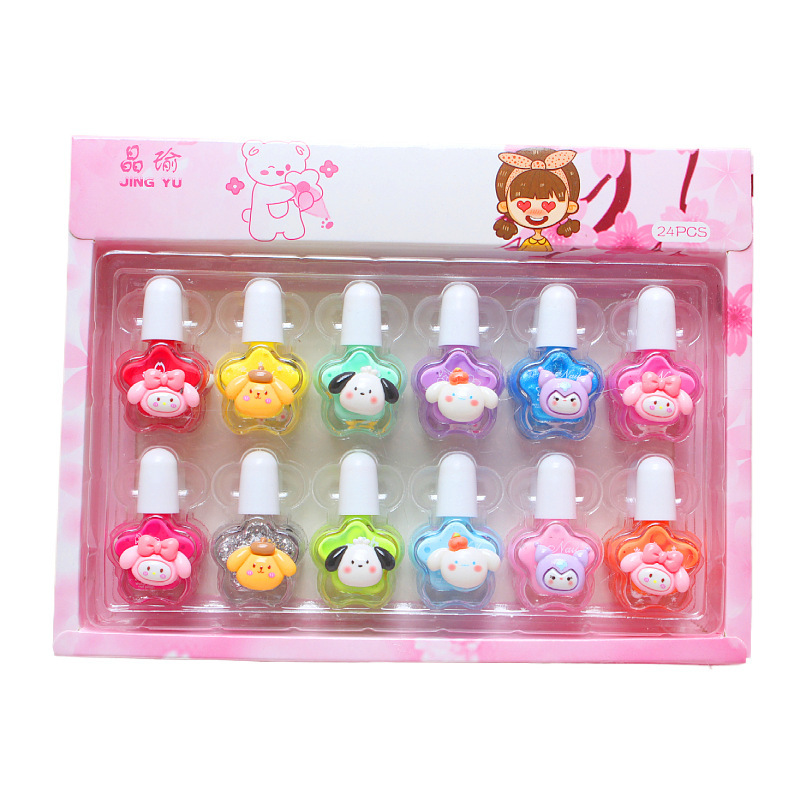厂家直销卡通水性指甲油可撕拉水性美甲套装可剥套装生日礼物