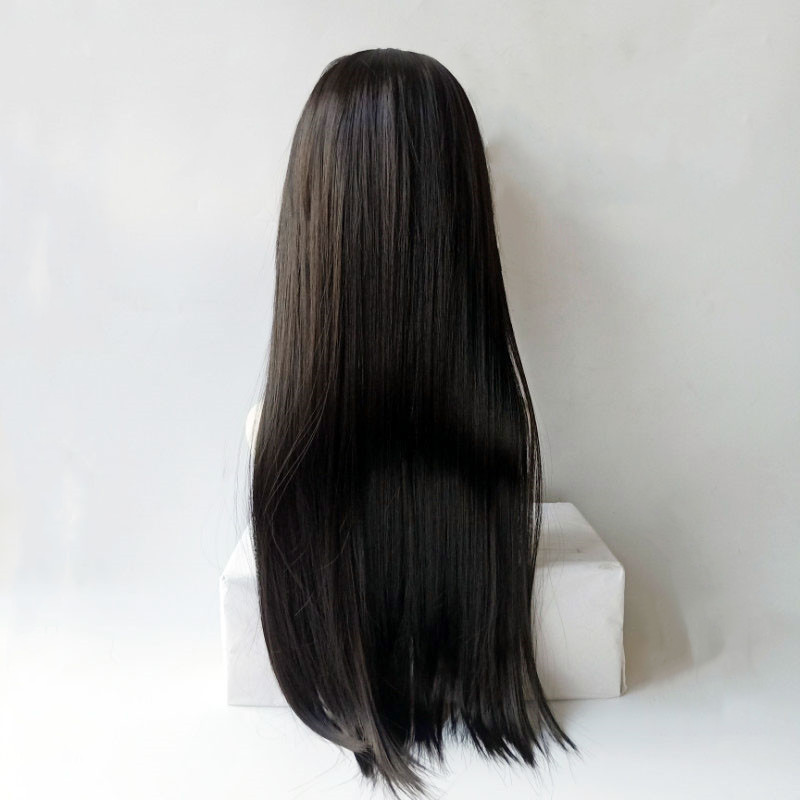 跨境电商假发女一片式仿真发丝接发片U型半头套长直发wig厂家批发