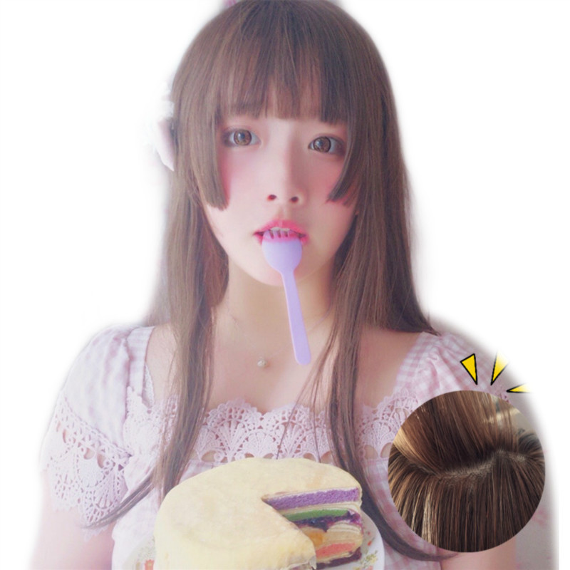 二次元假发女cosplay动漫化纤头套女公主切齐刘海长直发厂家现货