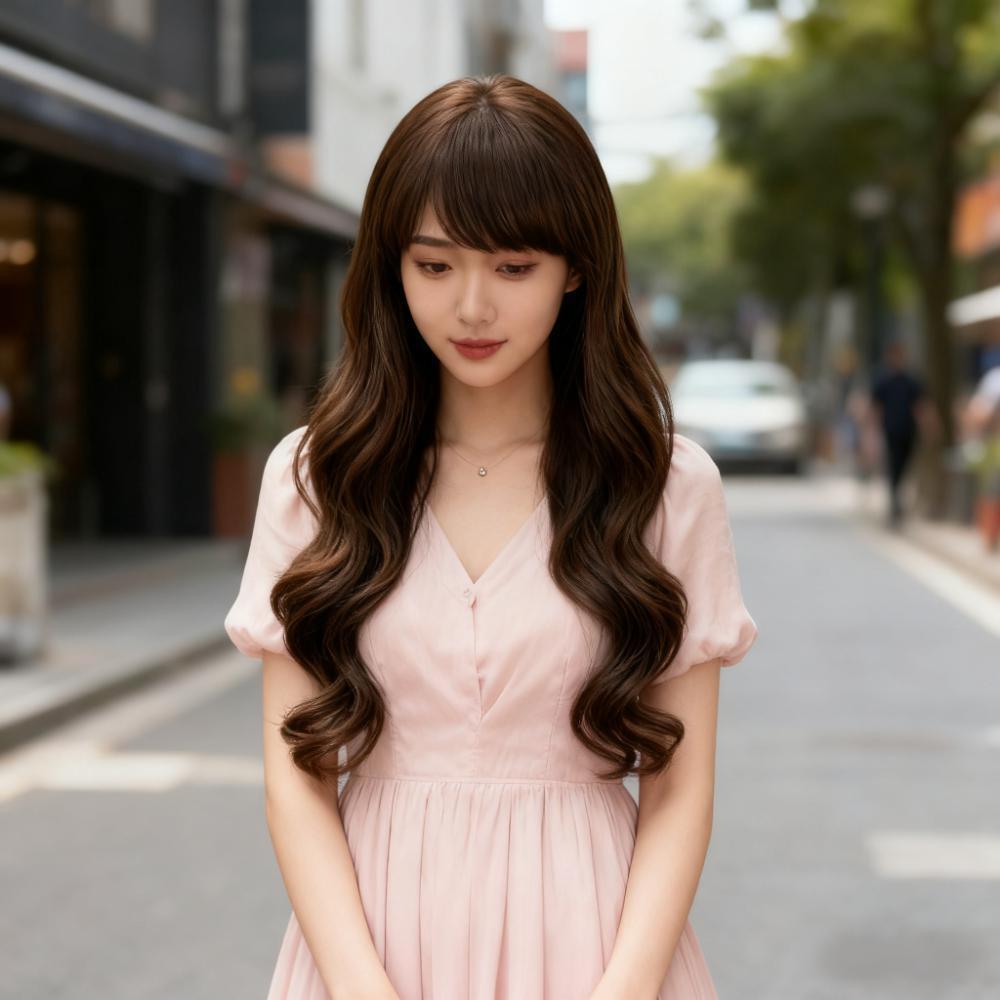 假发女长卷发仿真发全头套网红日常佩戴刘海韩式大波浪假发型现货
