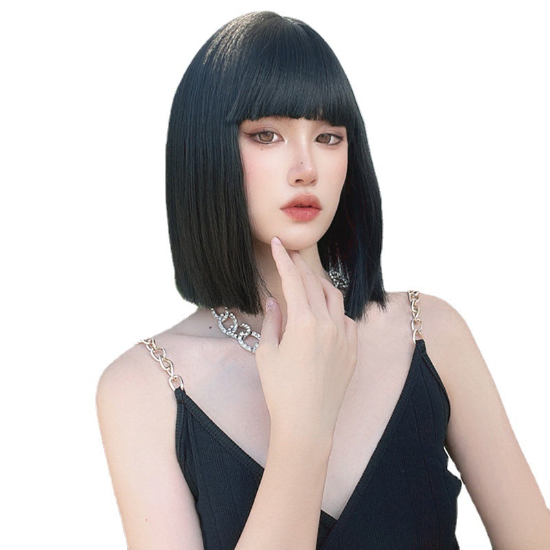 假发女短直发bobo头圆脸化纤头套波波头中长直发假发头套厂家批发