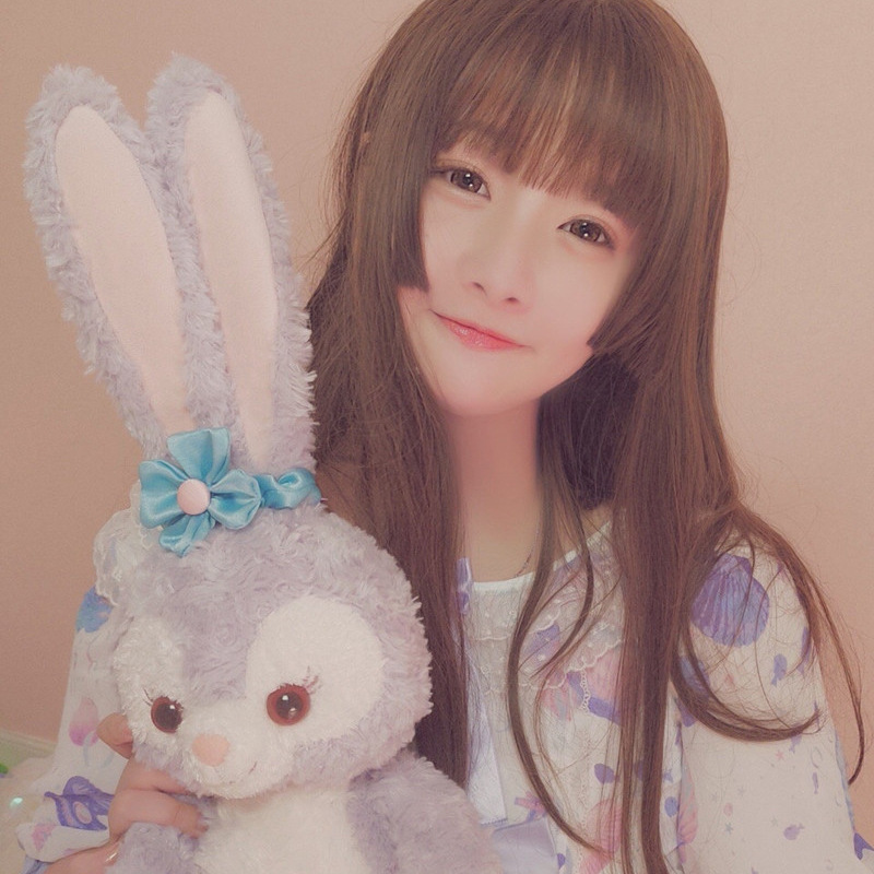 二次元假发女cosplay动漫化纤头套女公主切齐刘海长直发厂家现货