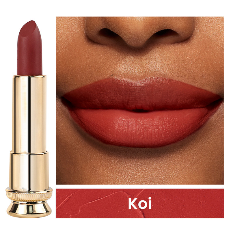 跨境现货丝绒不粘杯黑金管哑光中性口红无logo新款Matte Lipstick