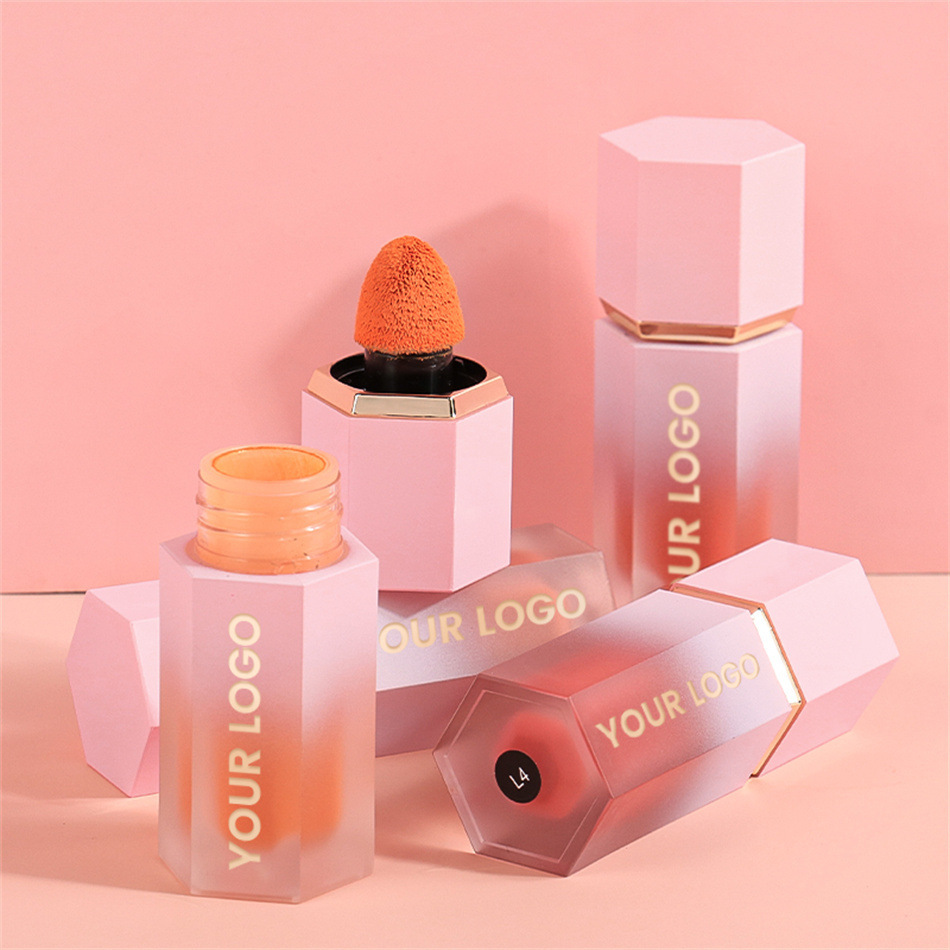 小单快定外贸8色腮红无Logo液体腮红跨境小批量印刷Liquid Blush