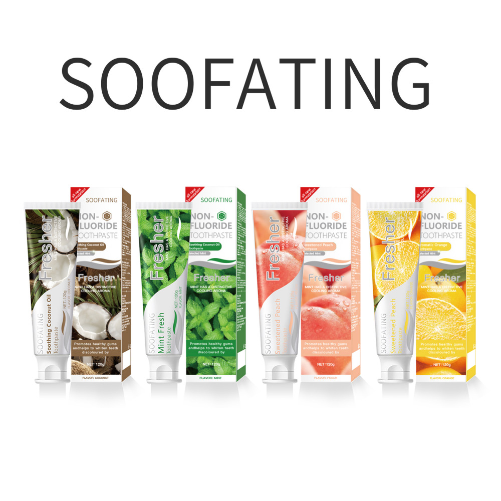 soofating toothpaste fruit flavored fluoride free toothpaste