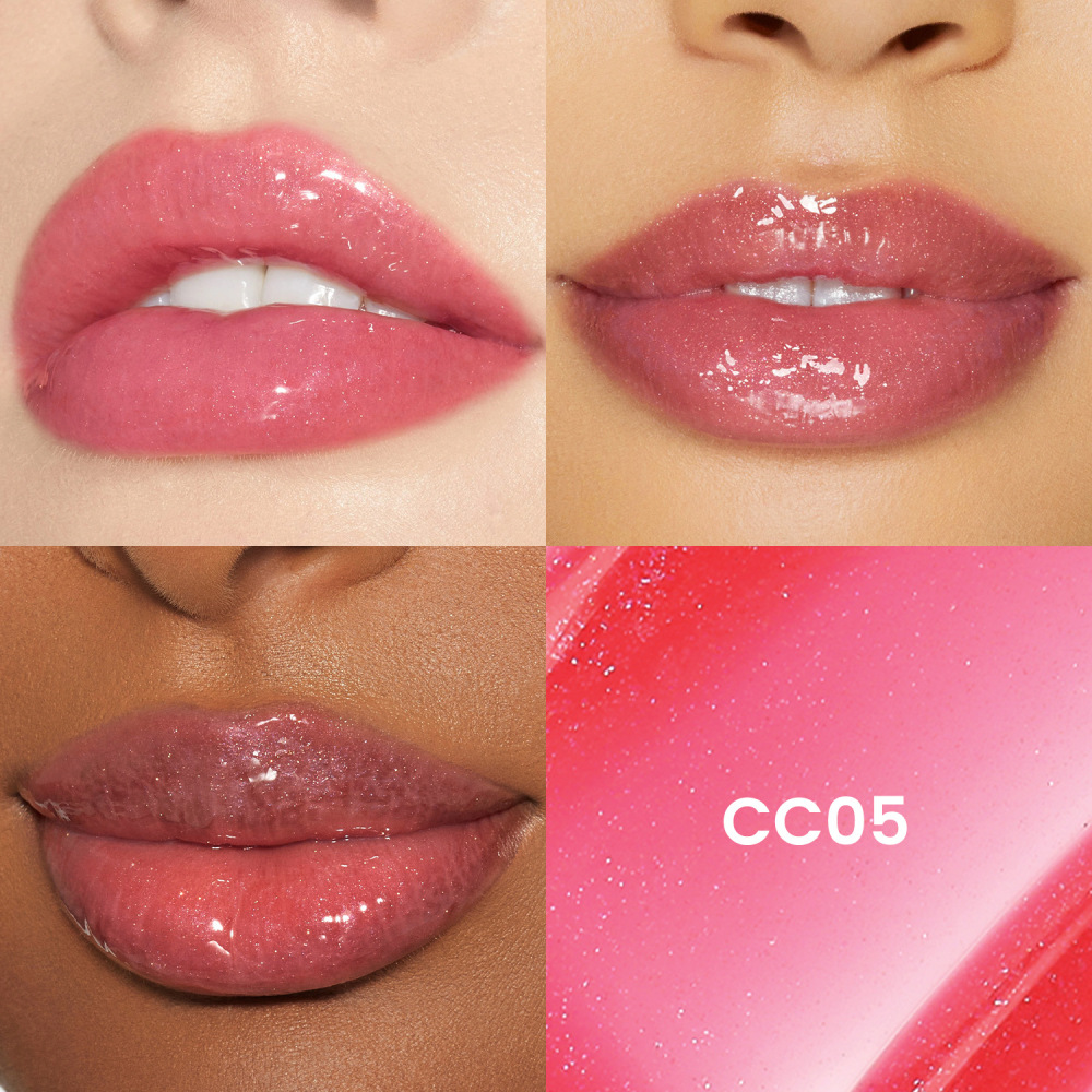 外贸跨境水果钻石圆形唇彩无logo唇釉丰唇透明彩妆现货lip gloss