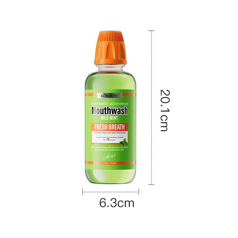 KORMESIC全英文温和薄荷漱口水mouthwash清新跨境外贸厂家批发