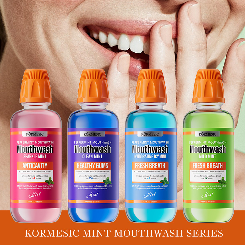 KORMESIC全英文温和薄荷漱口水mouthwash清新跨境外贸厂家批发