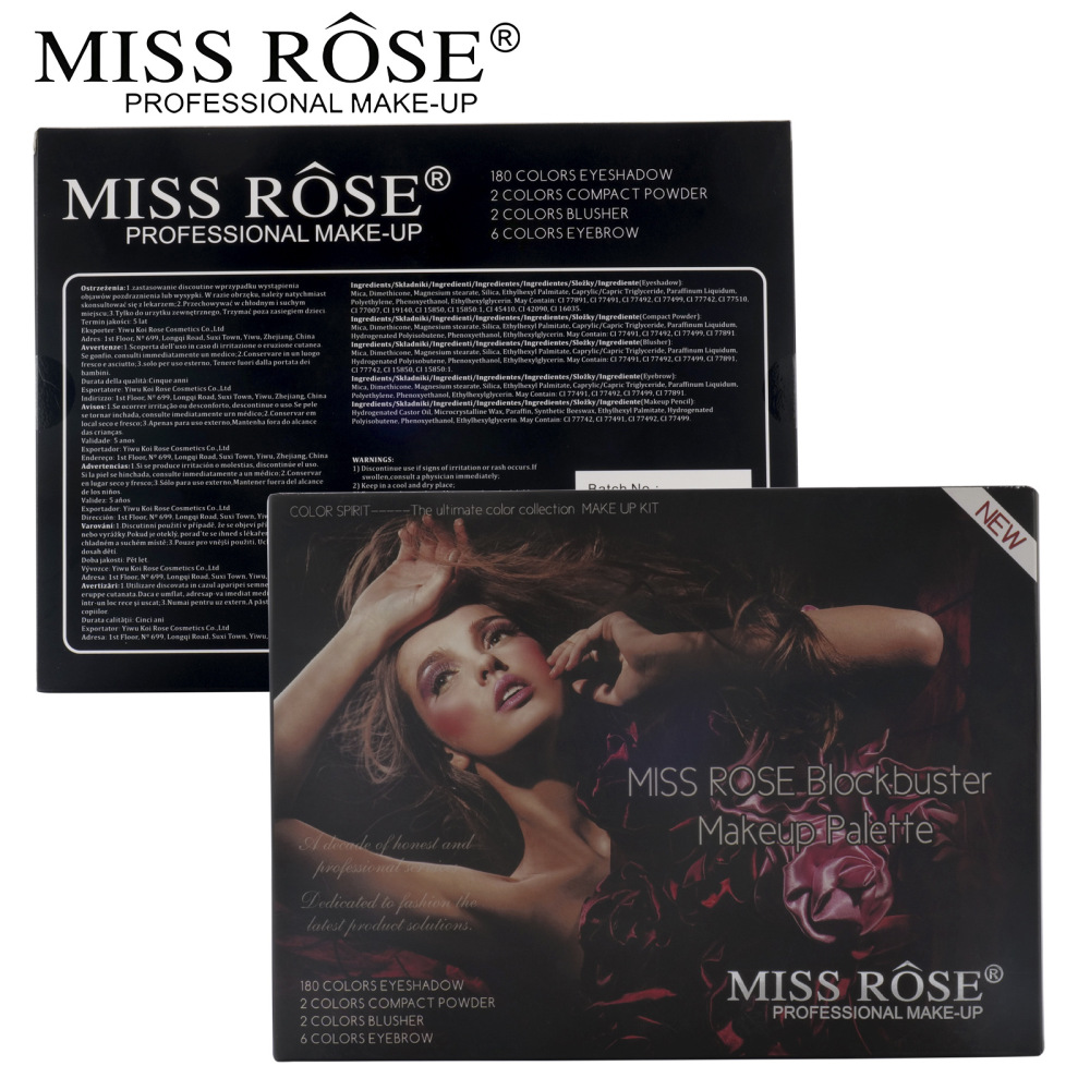 MISSROSE跨境钢琴盒彩妆盘眼影腮红套装180色修容化妆盒人鱼姬色